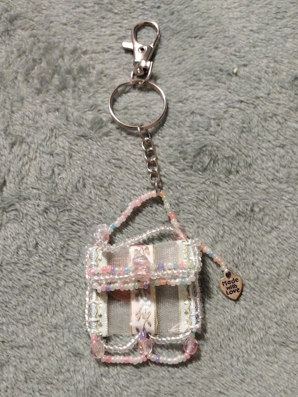 Handmade Beaded Mini Purse Keychain